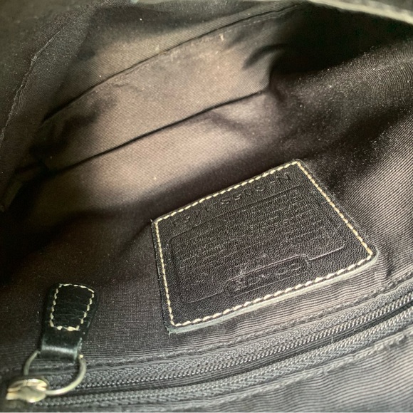 Coach Purse Black Leather 1453 Soho Slim Duffle Shoulder Bag Handbag Hobo - Picture 9 of 9